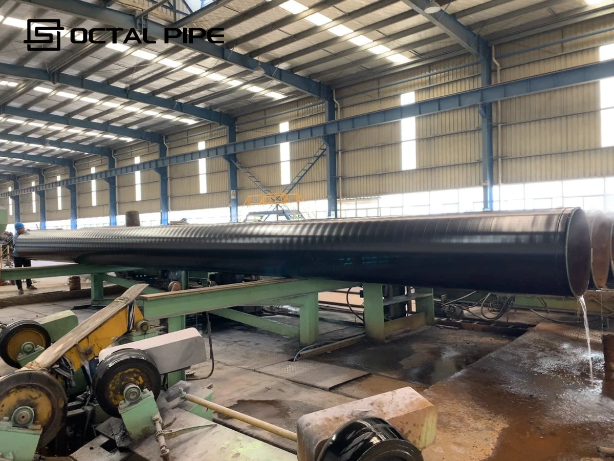 water quenched 3LPE coated pipe cooling process water quenched 3LPE coated pipe cooling process
